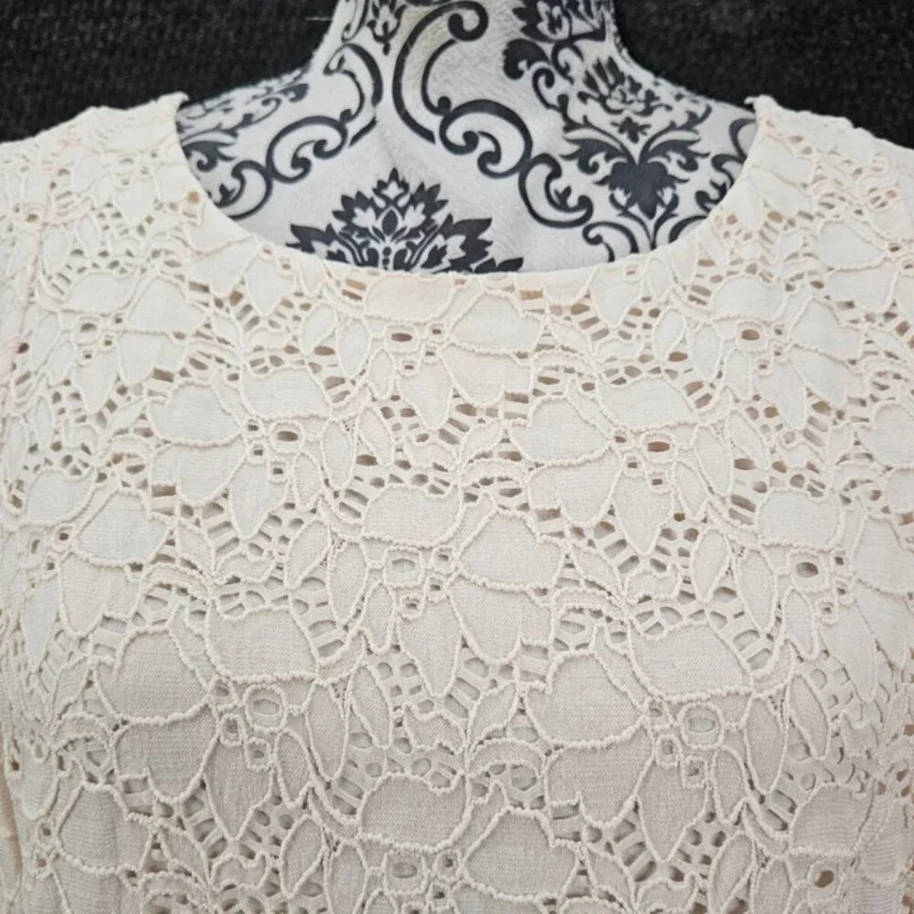 Alfani Off-white Sleeveless Lace Dress Size 12 - Picture 2 of 4